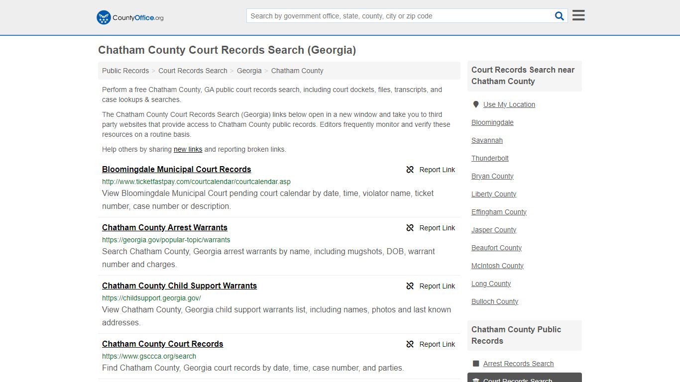 Chatham County Court Records Search (Georgia) - County Office